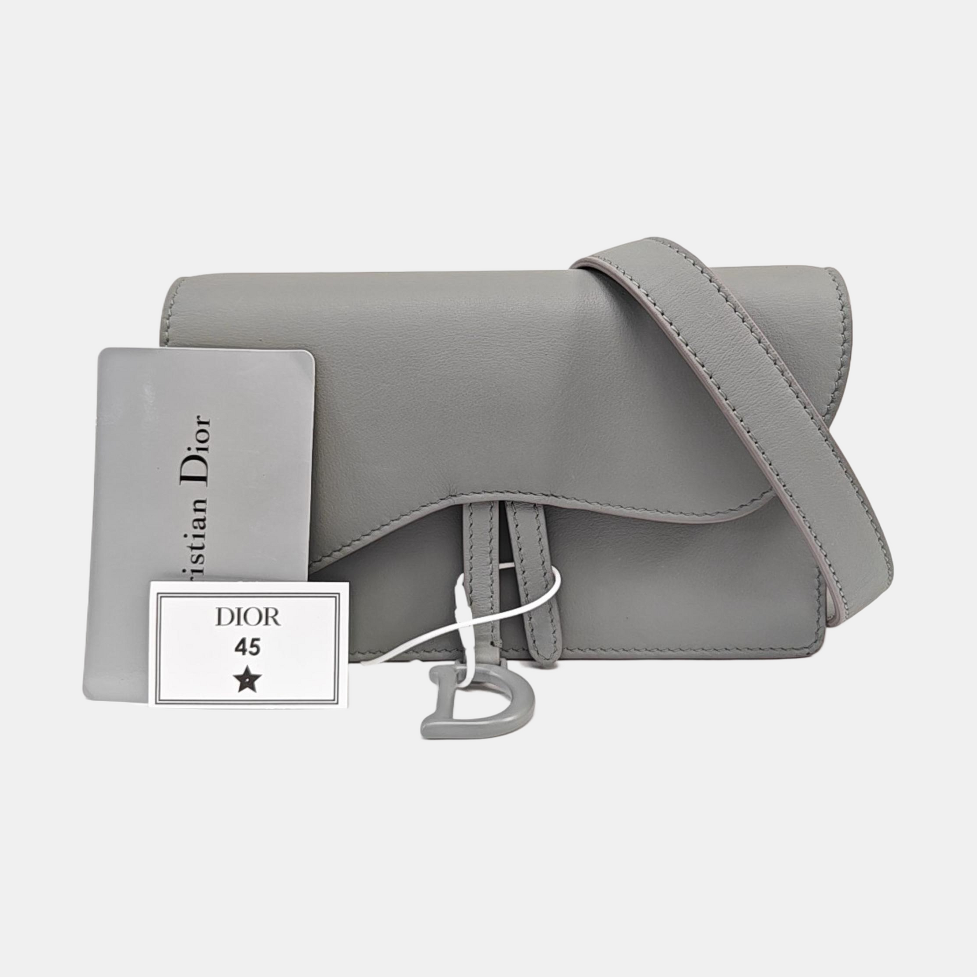 Saddle Mini Calfskin Gray
