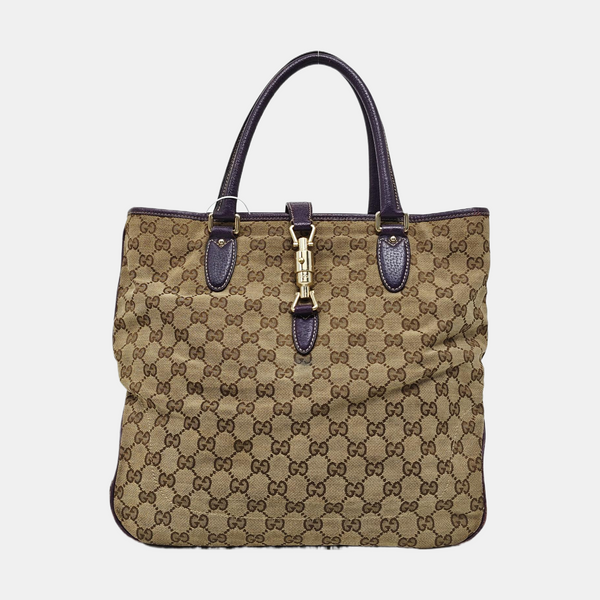 Monogram Canvas Tote Bag Beige