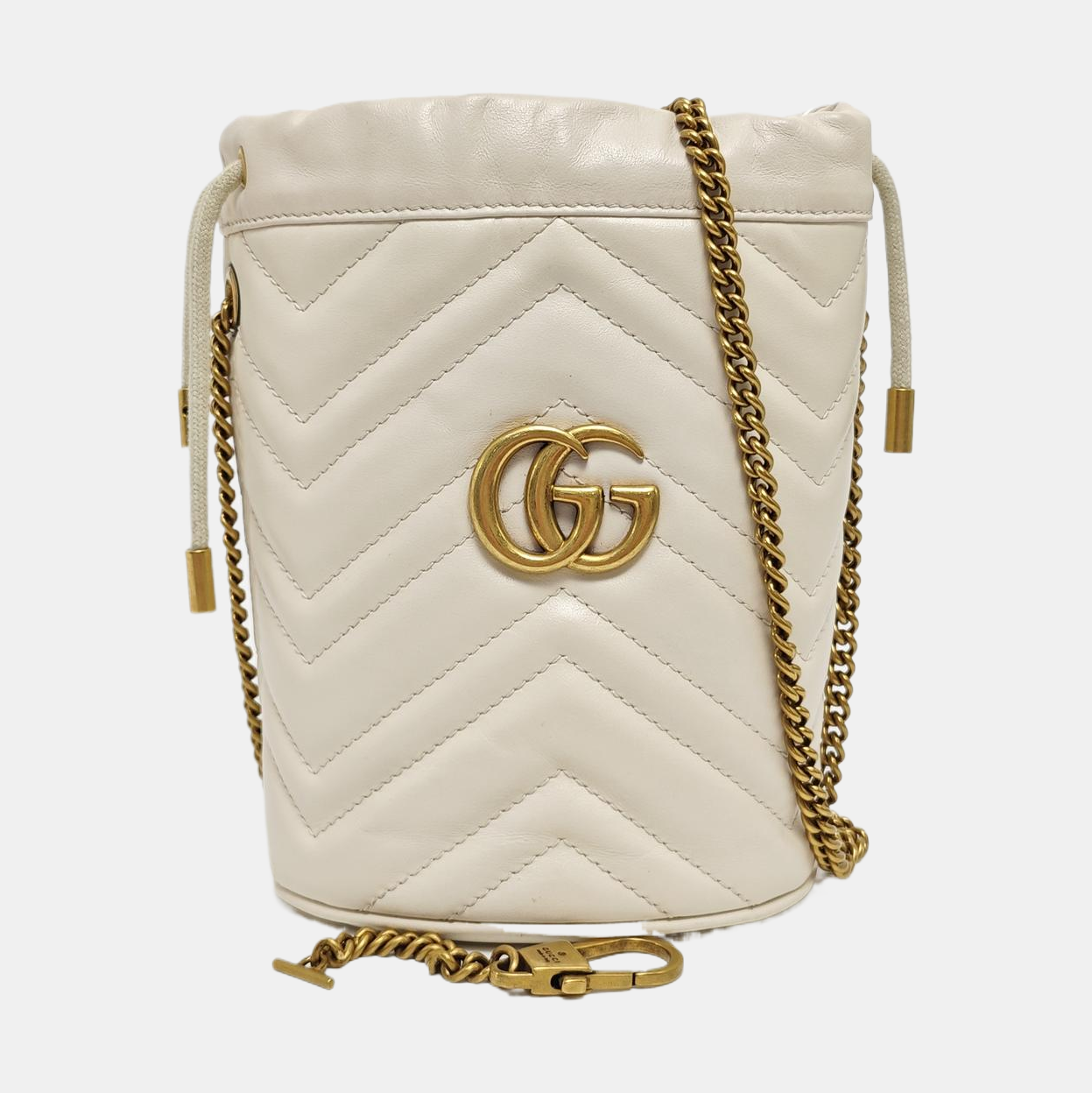 GG Marmont Mini Quilted Calfskin White