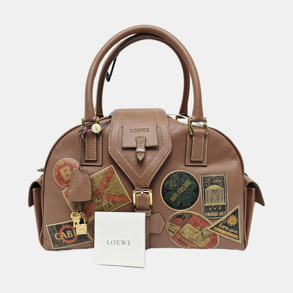 Calfskin Top Handle Bag Beige