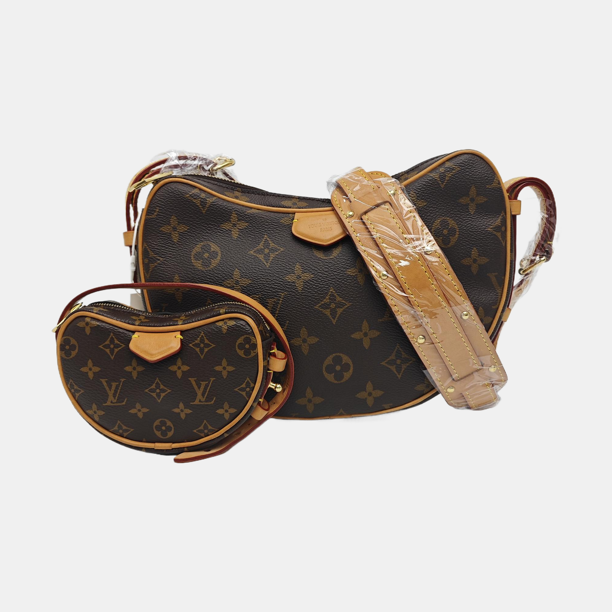 CROISSANT Monogram Coated Canvas Brown