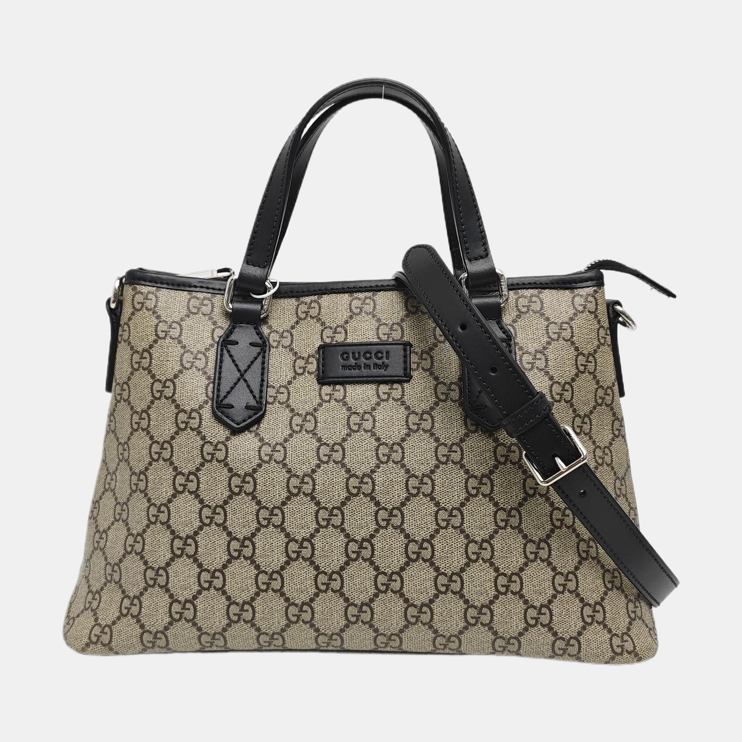 Monogram Coated Canvas Tote Bag Small Brown
