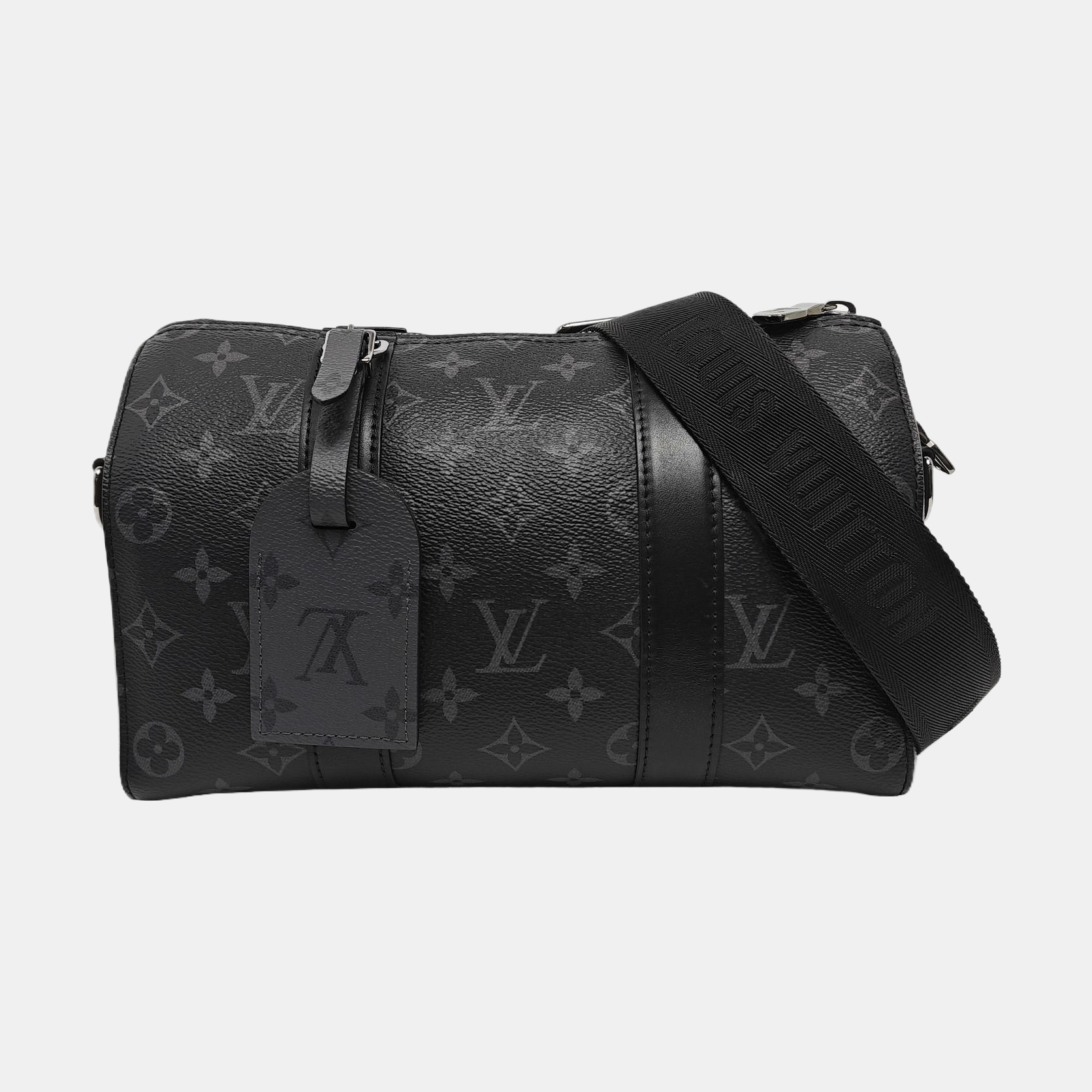 KEEPALL Monogram Coated Canvas Black