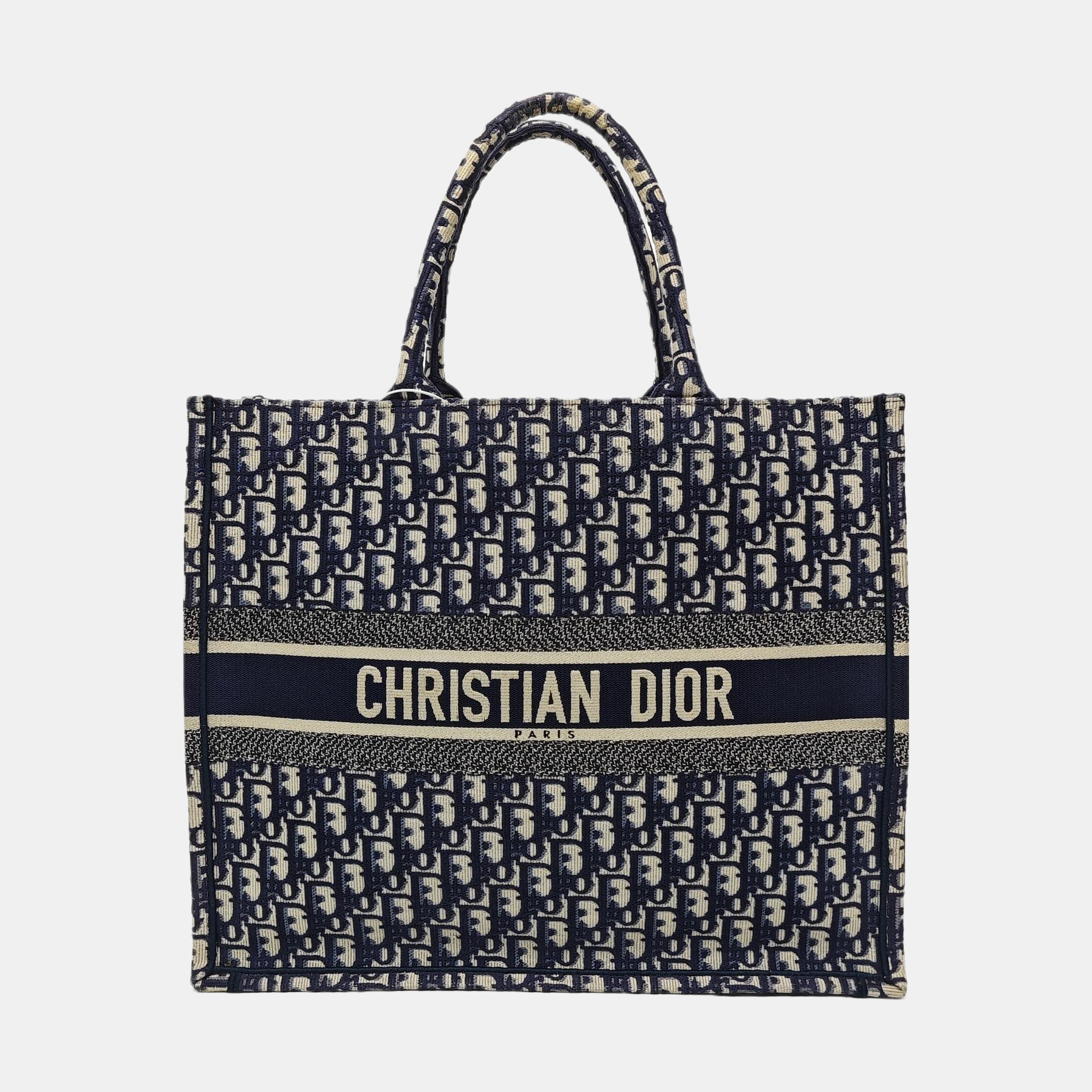 Book Tote Large Oblique Canvas Blue