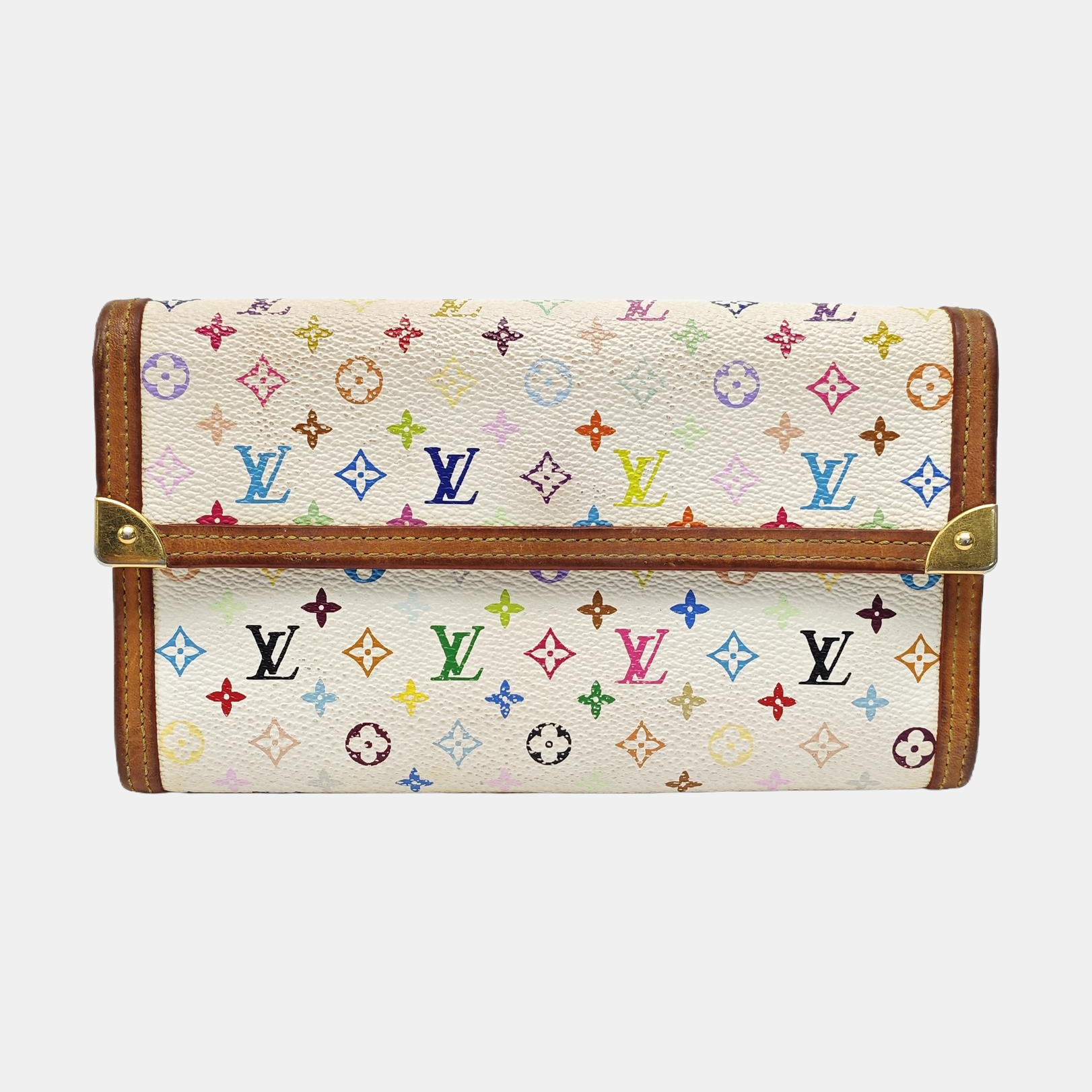 LV × TM INTERNATIONAL Monogram Coated Canvas White Wallet