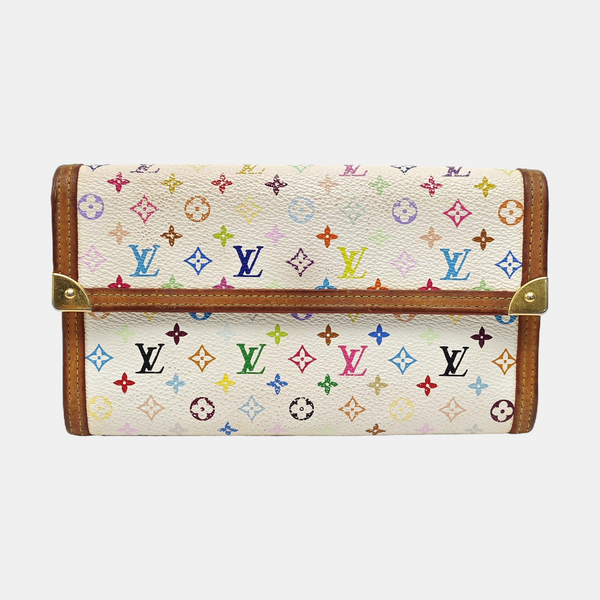 LV × TM INTERNATIONAL Monogram Coated Canvas White Wallet