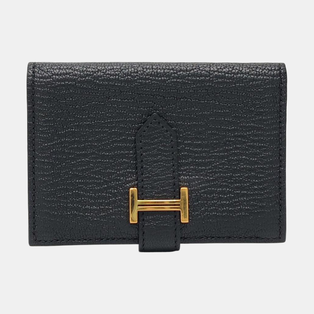 Bearn Mini Lambskin Black Card Holder
