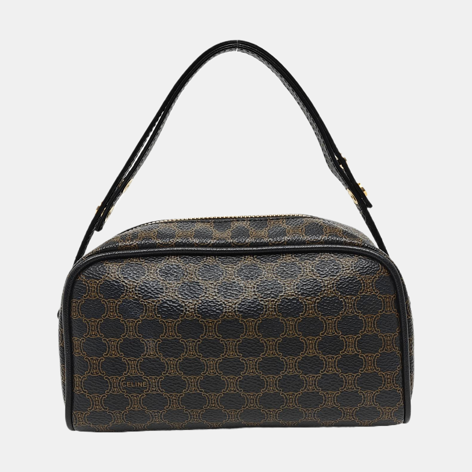 Coated Canvas Shoulder Bag Black