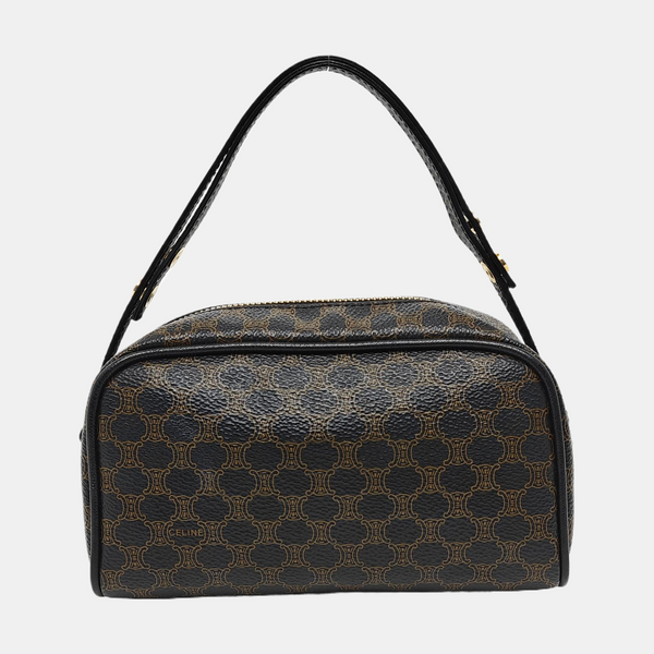 Coated Canvas Shoulder Bag Black