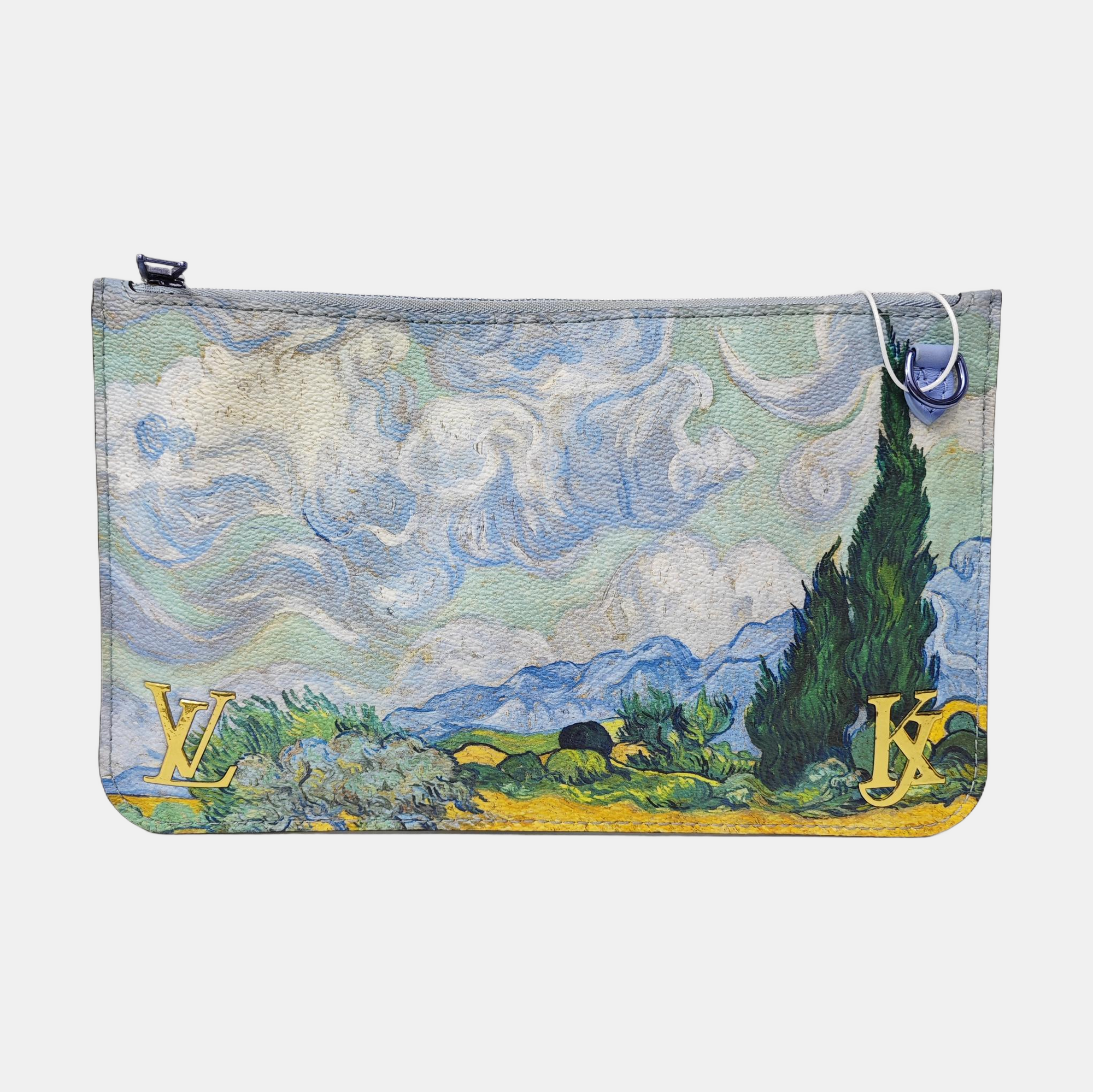 Coated Canvas Clutch Multicolor
