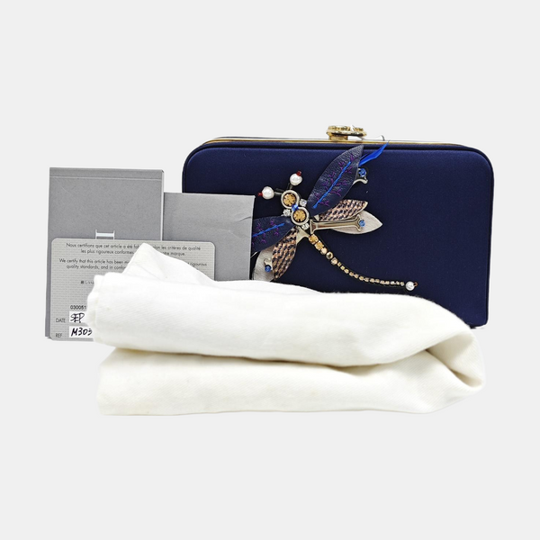 Silk Satin Clutch Blue