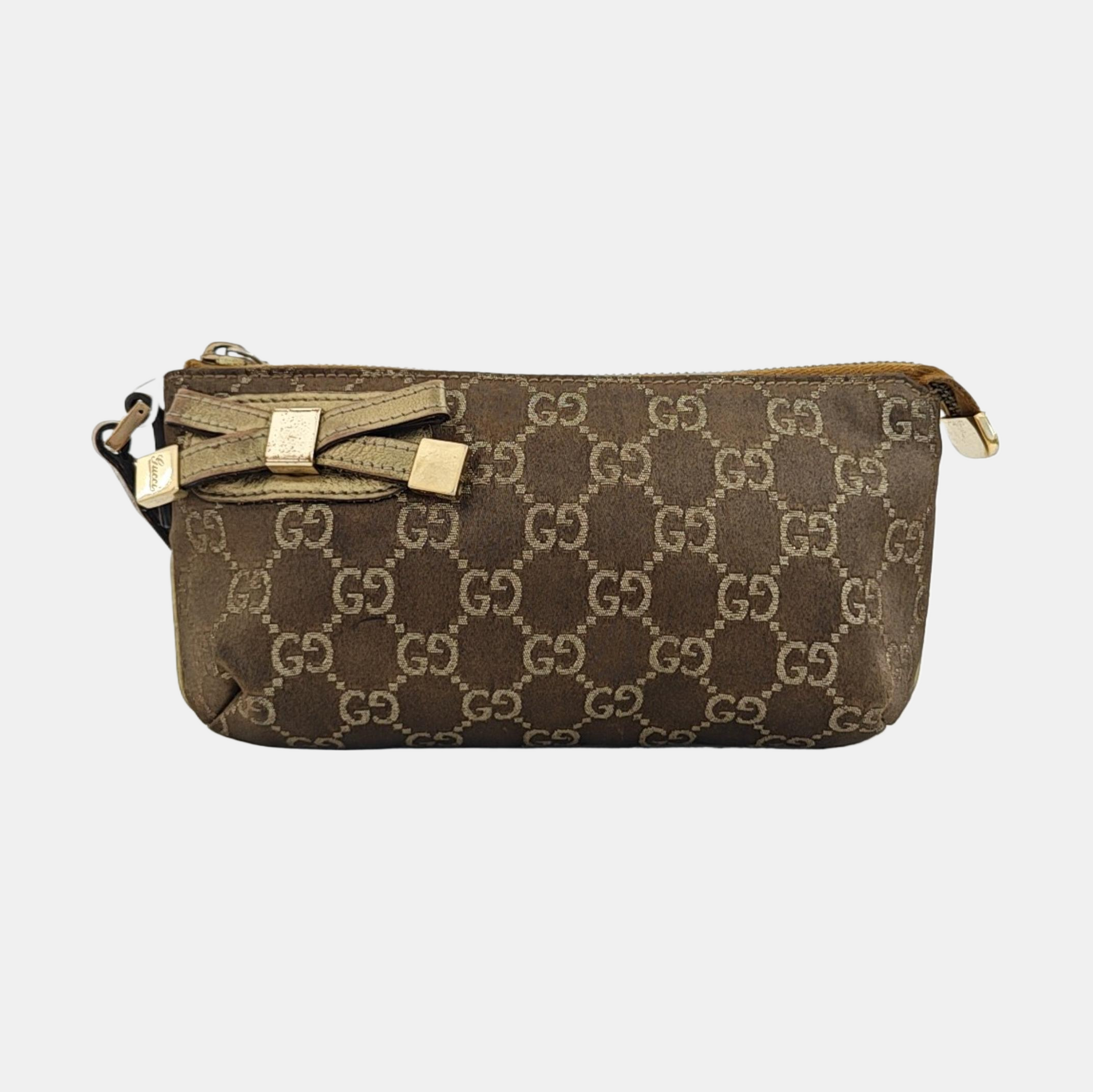Monogram Canvas Clutch Brown