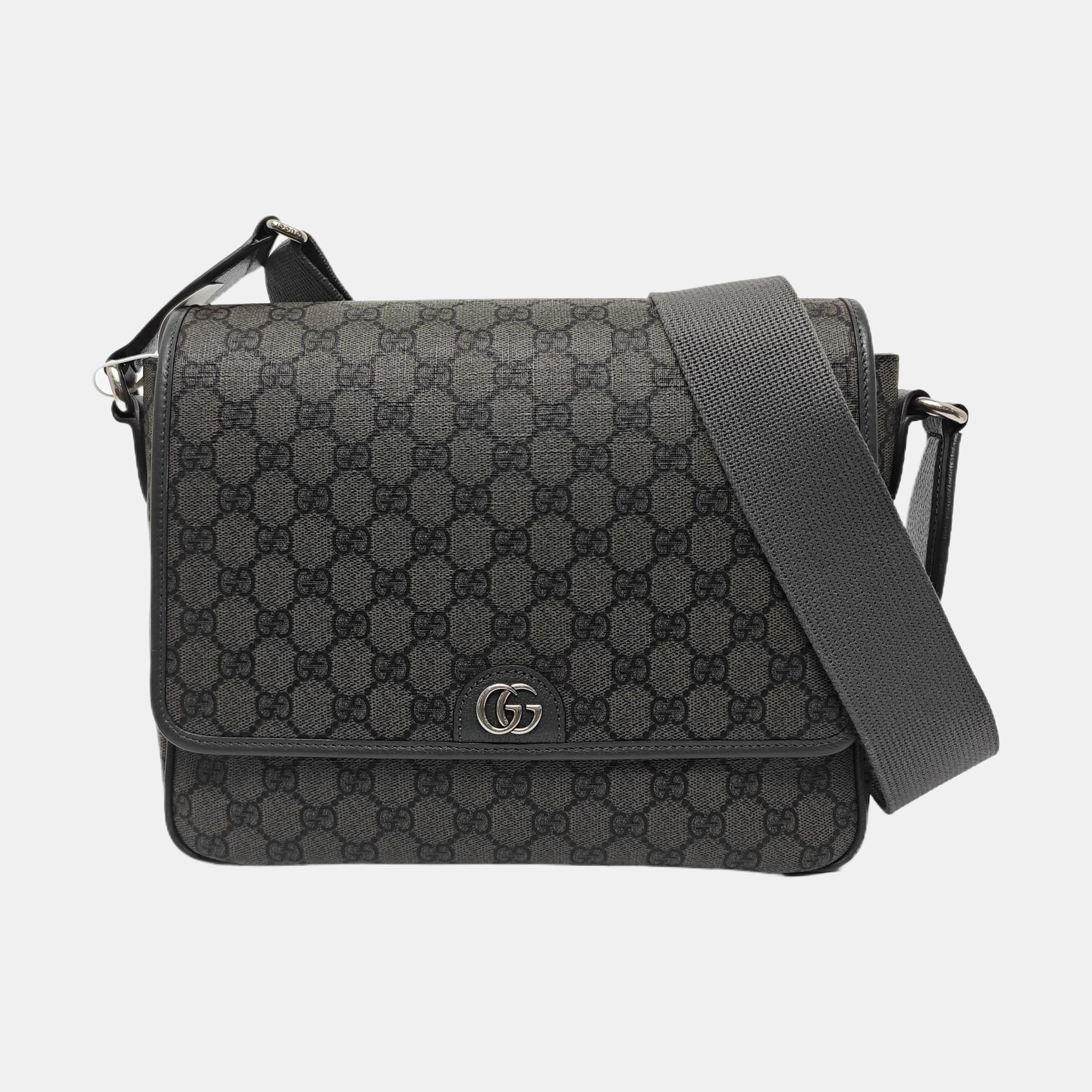 Ophidia Medium Monogram Coated Canvas Gray