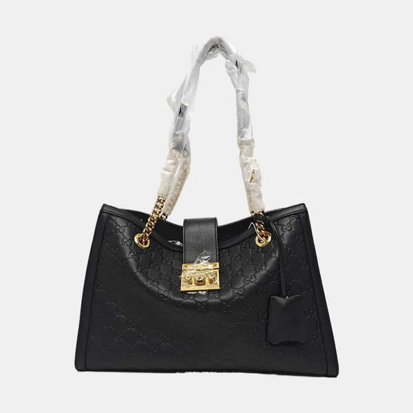 Padlock Medium Monogram Calfskin Black
