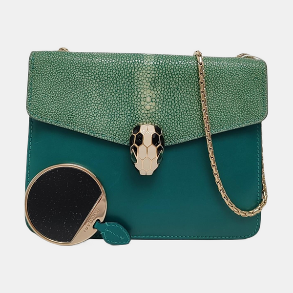 SERPENTI FOREVER Small Stingray Leather Green