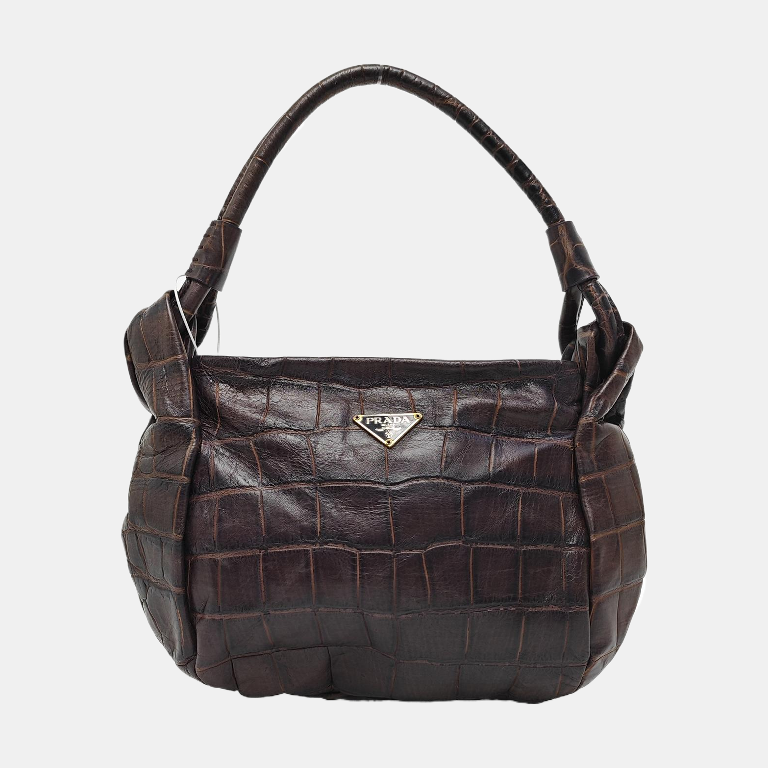 Calfskin Top Handle Bag Brown
