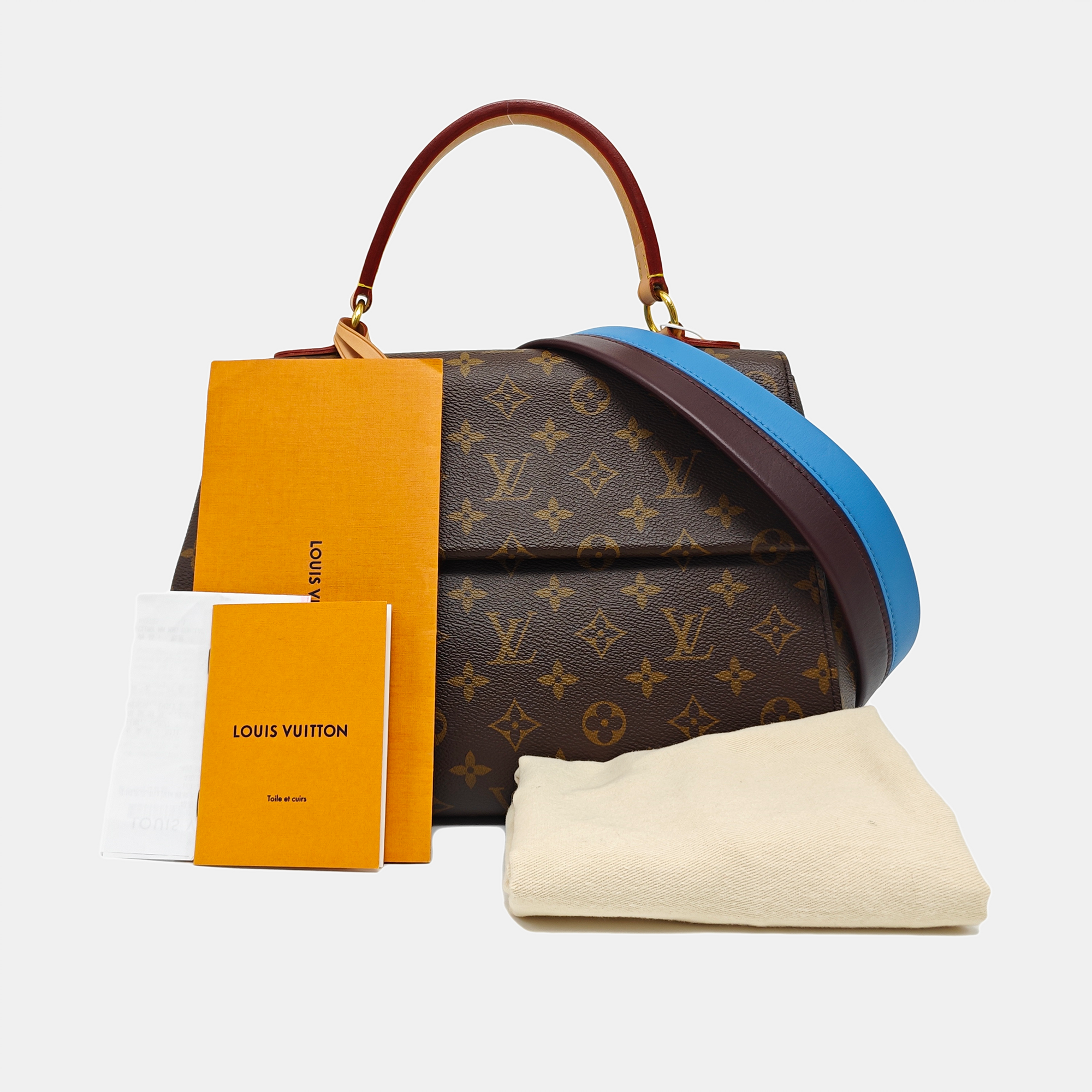CLUNY MM Monogram Coated Canvas Brown
