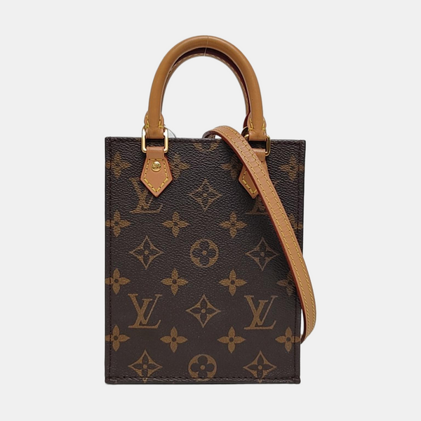 SAC PLAT Mini Monogram Coated Canvas Brown