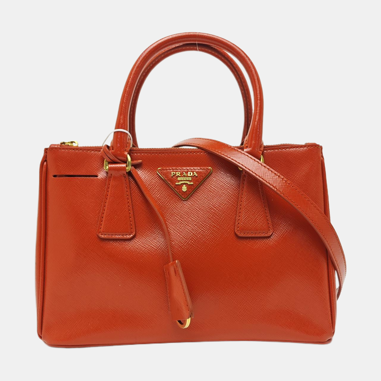 Galleria Small Saffiano Calfskin Orange