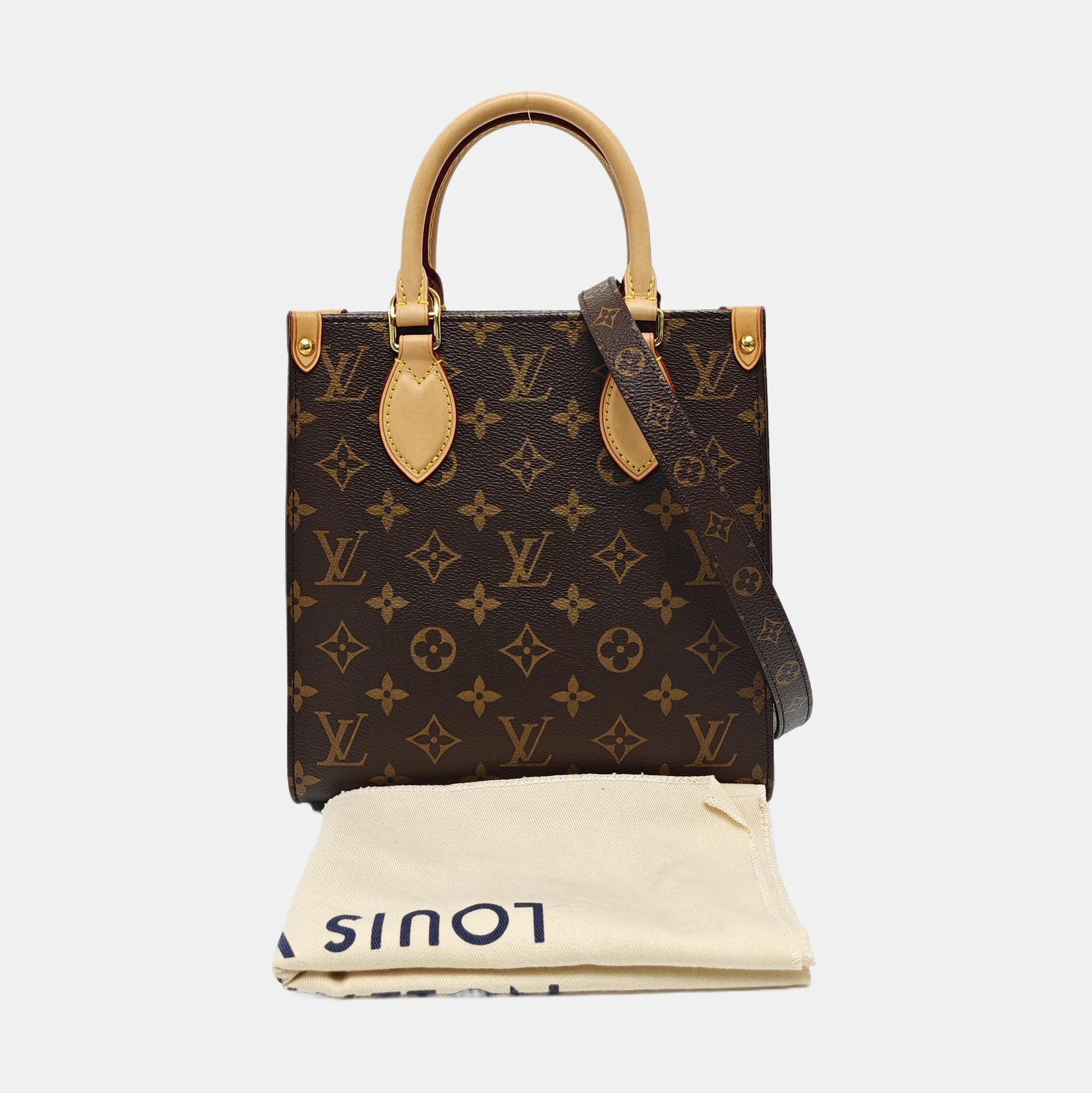 SAC PLAT BB Monogram Coated Canvas Brown