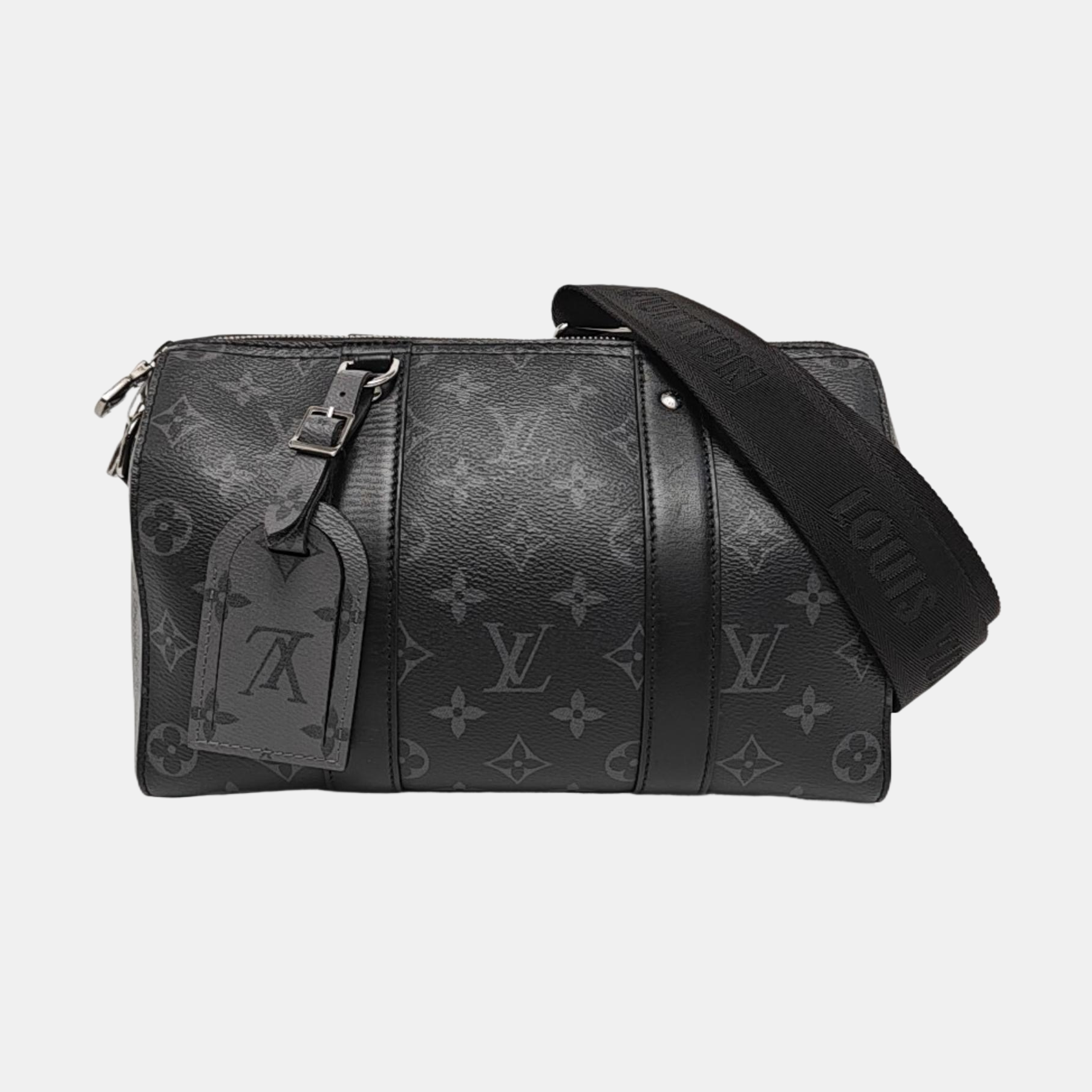 KEEPALL Monogram Coated Canvas Black