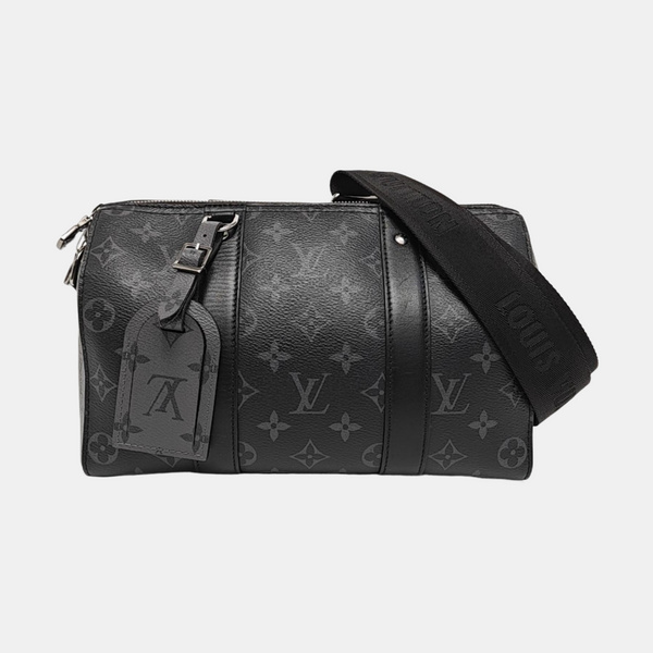 KEEPALL Monogram Coated Canvas Black