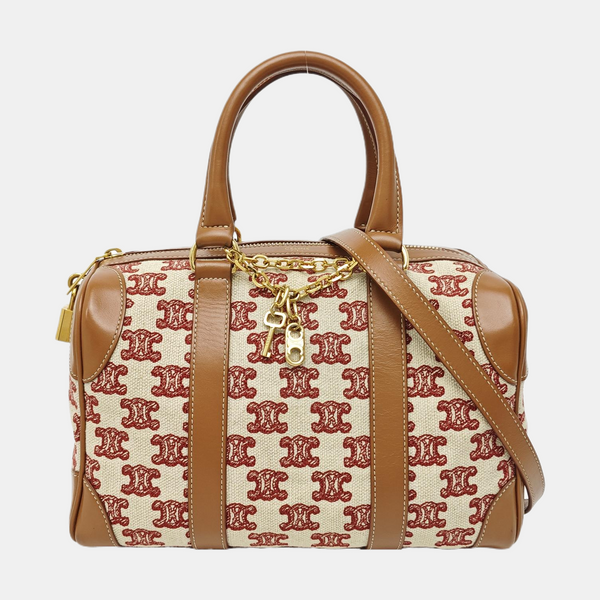 Fabric Shoulder Bag Small Brown