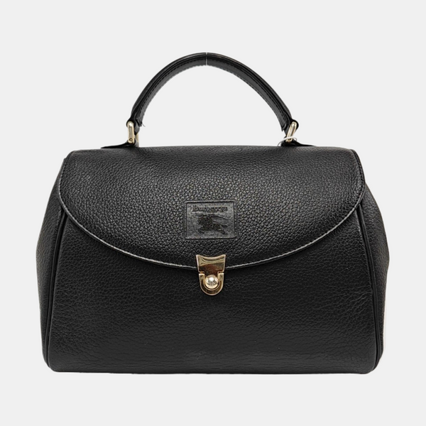 Calfskin Top Handle Bag Black