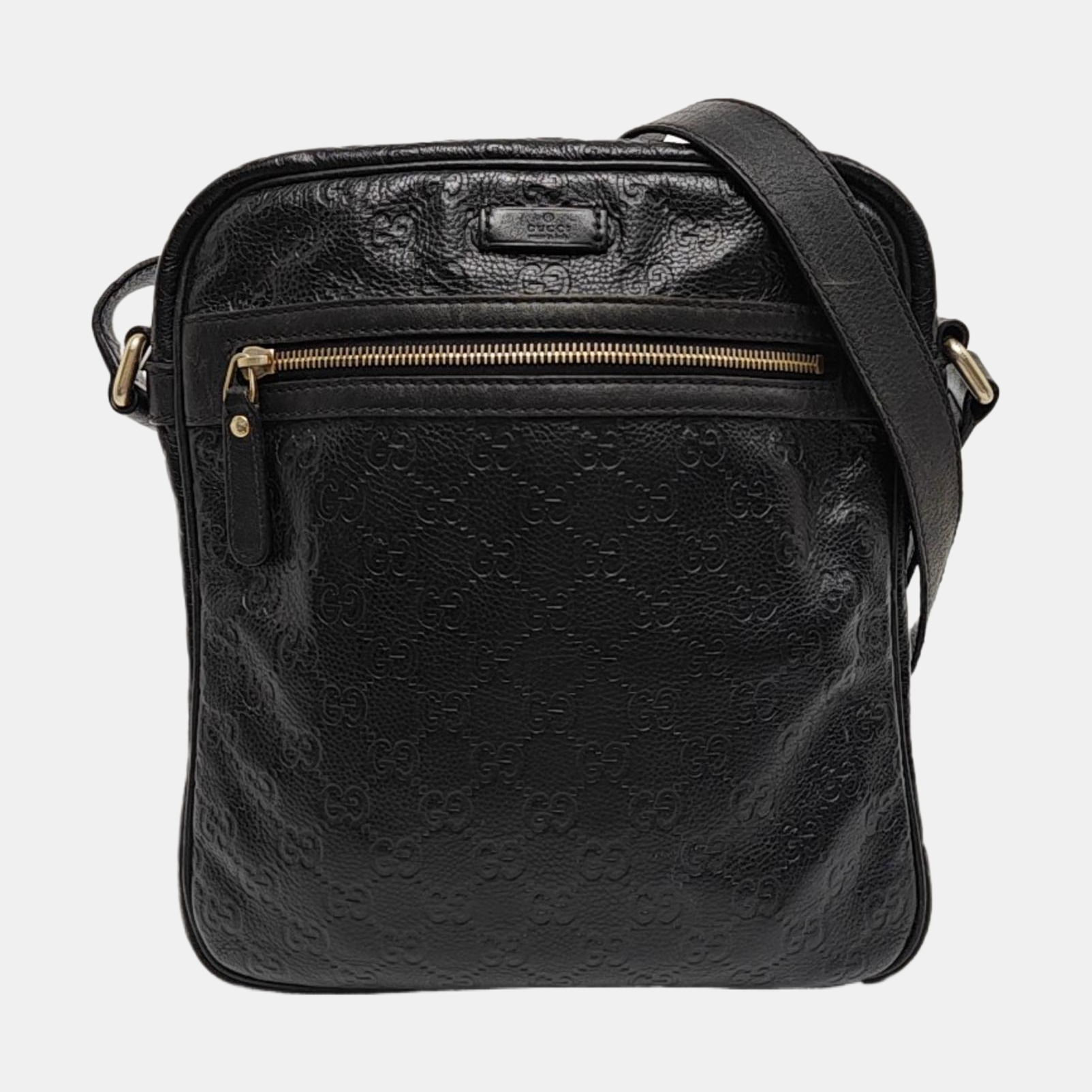 Monogram Calfskin Shoulder Bag Black