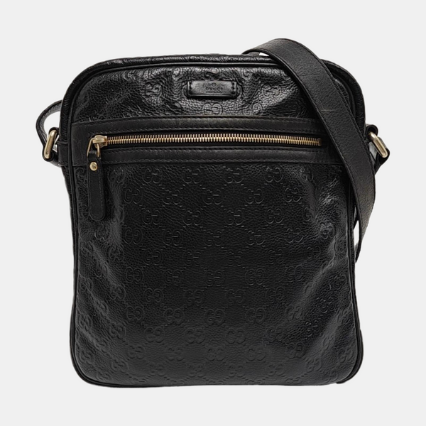 Monogram Calfskin Shoulder Bag Black