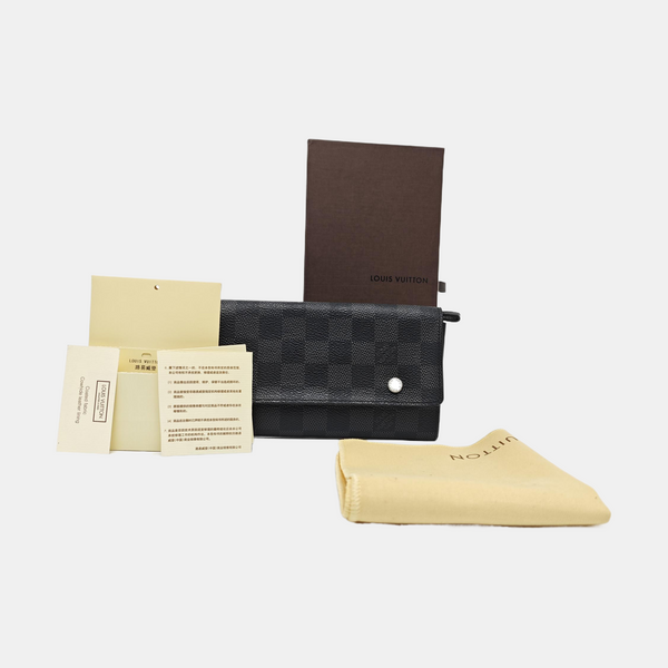 GRAPHITE LONG Damier Graphite Coated Canvas Gray Wallet