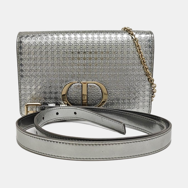 30 Montaigne Mini Cannage Calfskin Silver