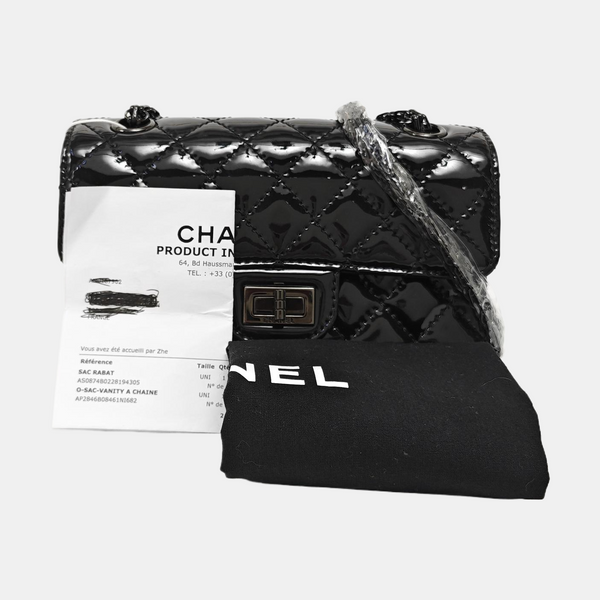 2.55 224 (mini) Quilted Patent Calfskin Black