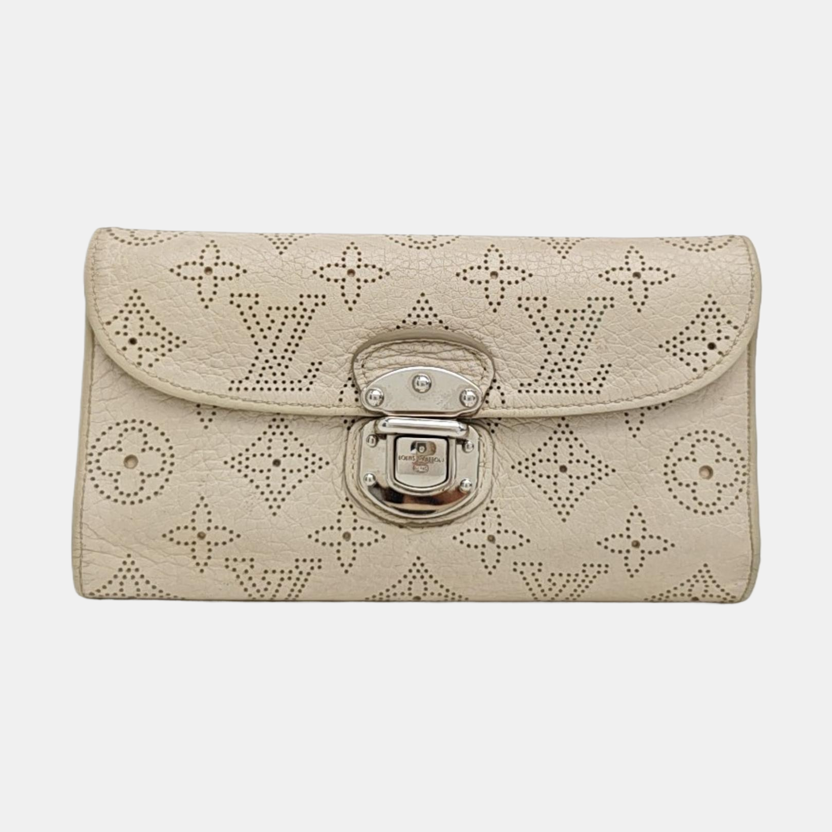 AMELIA Monogram Calfskin Beige Wallet