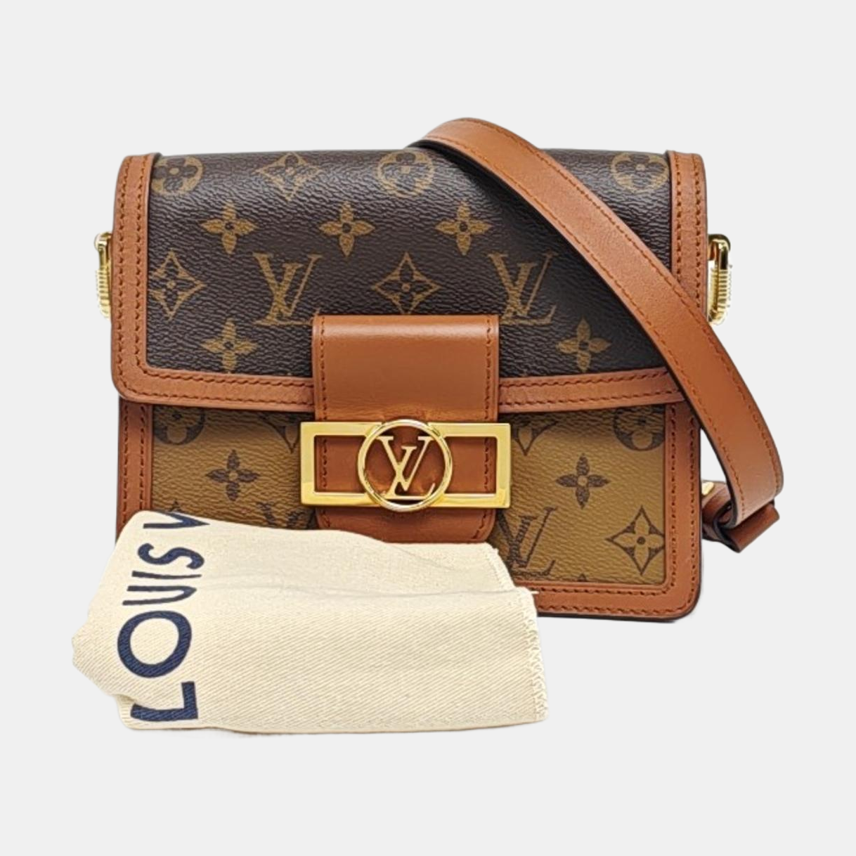 DAUPHINE Mini Monogram Coated Canvas Brown