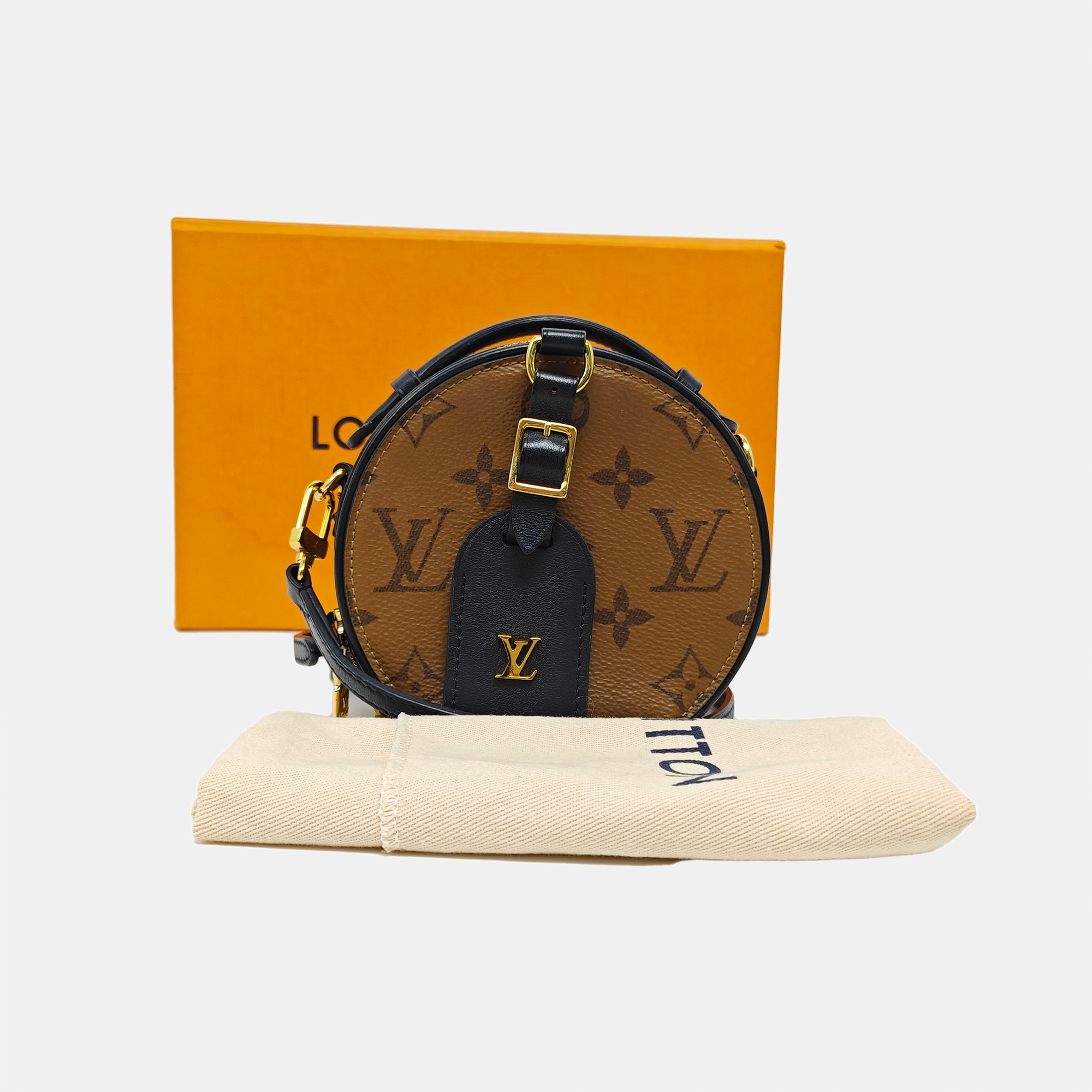 BOITE CHAPEAU Mini Monogram Coated Canvas Brown