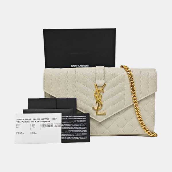 ENVELOPE Small Quilted Calfskin White