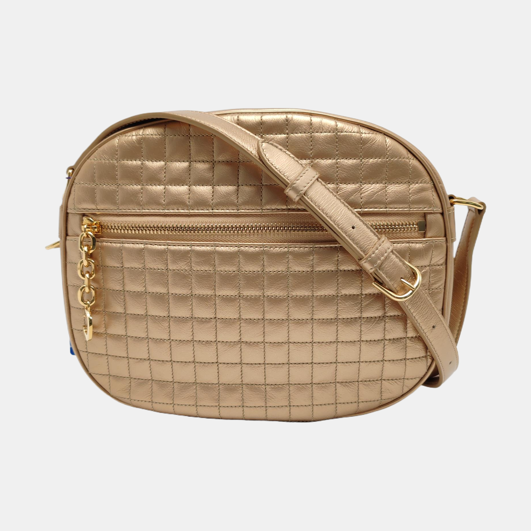 C CHARM Quilted Leather Gold
