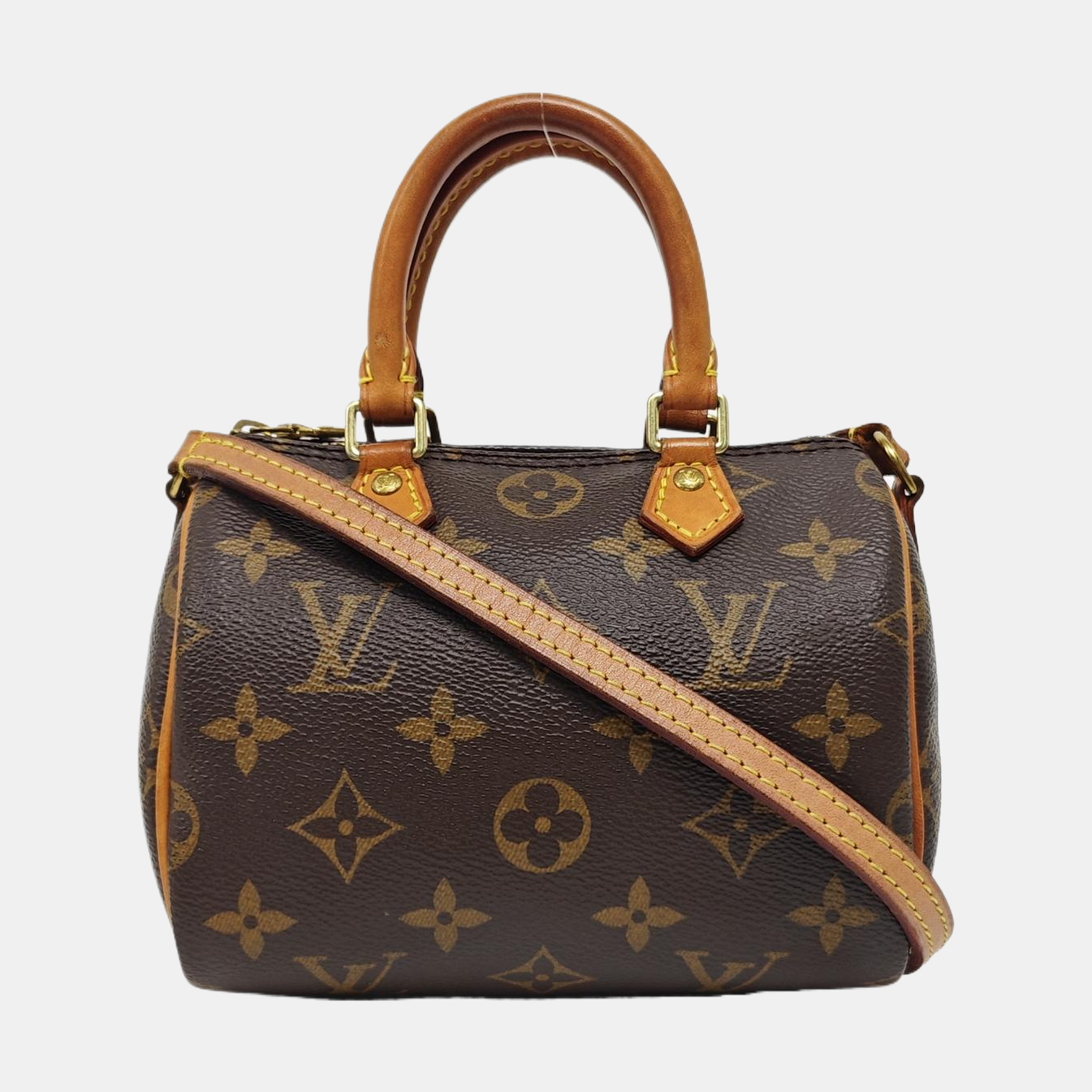 SPEEDY Nano Monogram Coated Canvas Brown