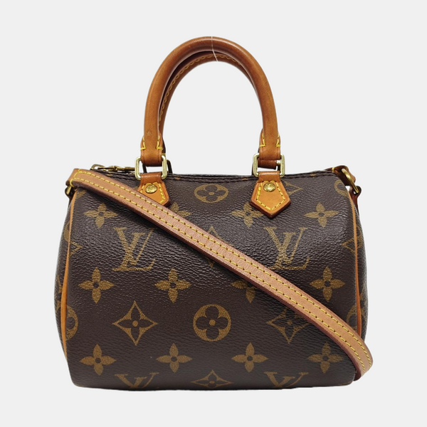 SPEEDY Nano Monogram Coated Canvas Brown