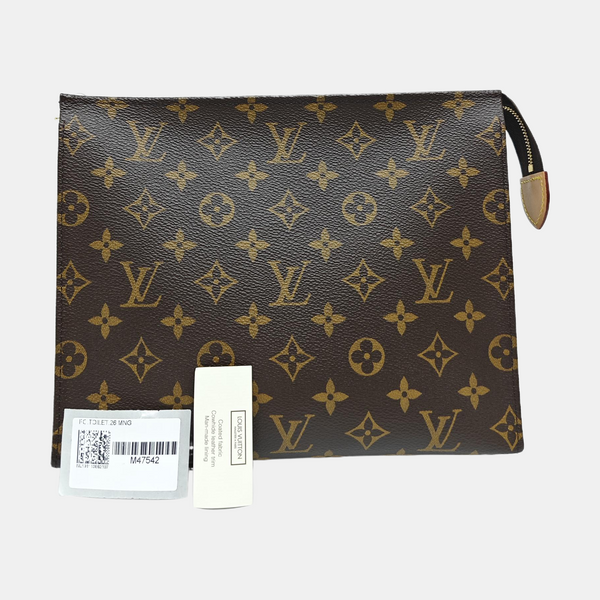 TOILET POCKET 26 Monogram Coated Canvas Brown