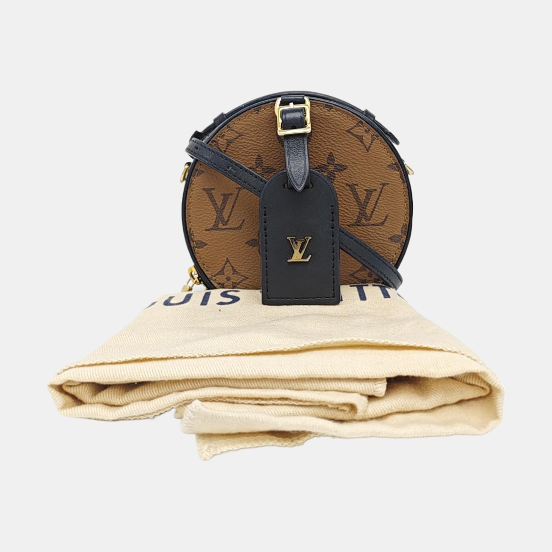 BOITE CHAPEAU Mini Monogram Coated Canvas Brown