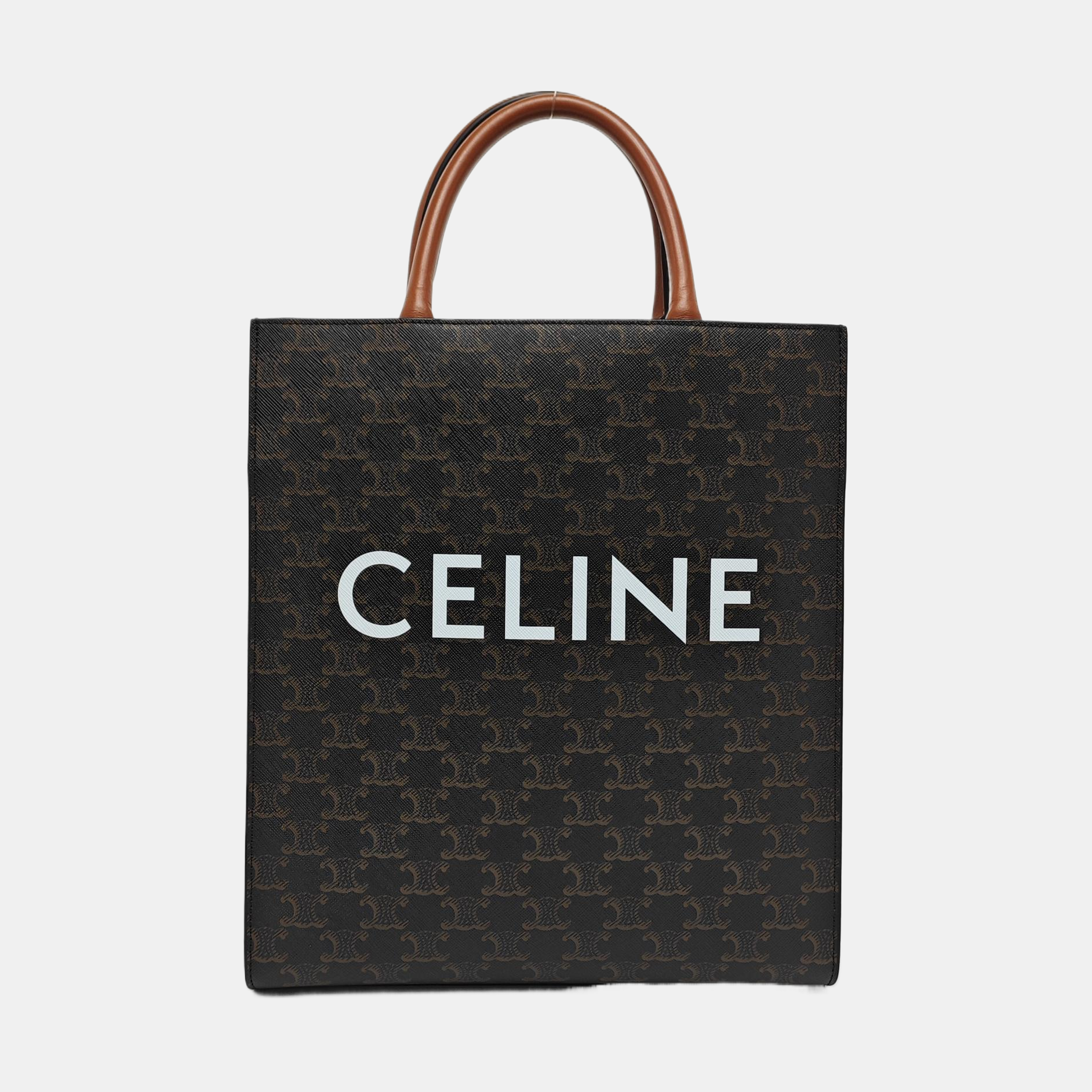 CABAS CELINE Small Coated Canvas Brown