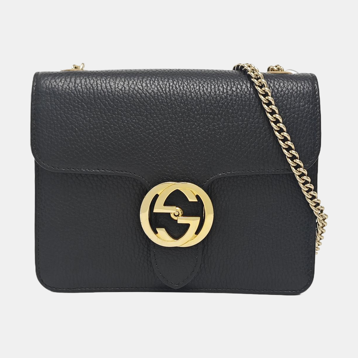 Interlocking G Small Calfskin Black