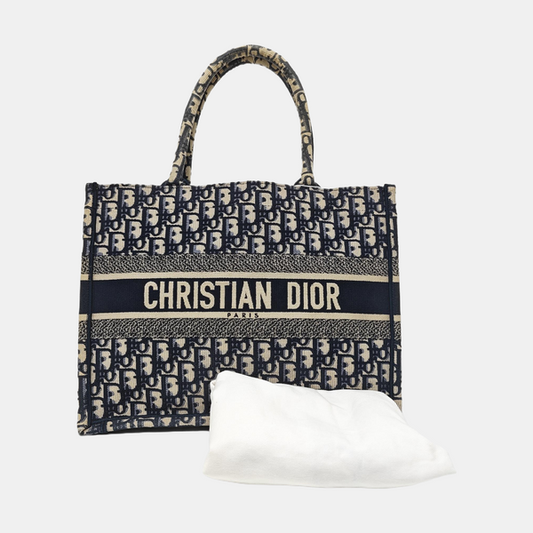 Book Tote Medium Oblique Canvas Blue