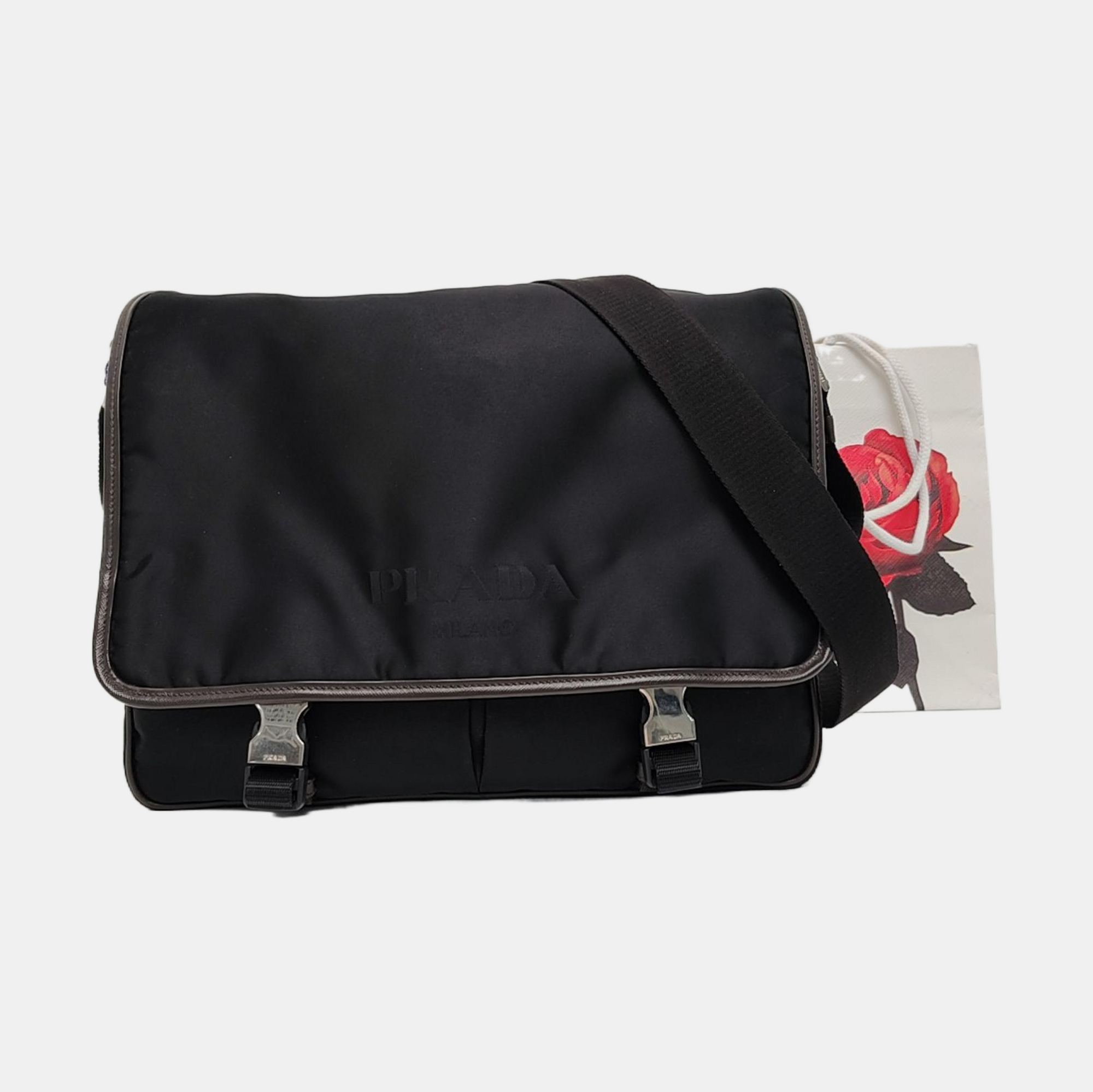 Nylon Shoulder Bag Black