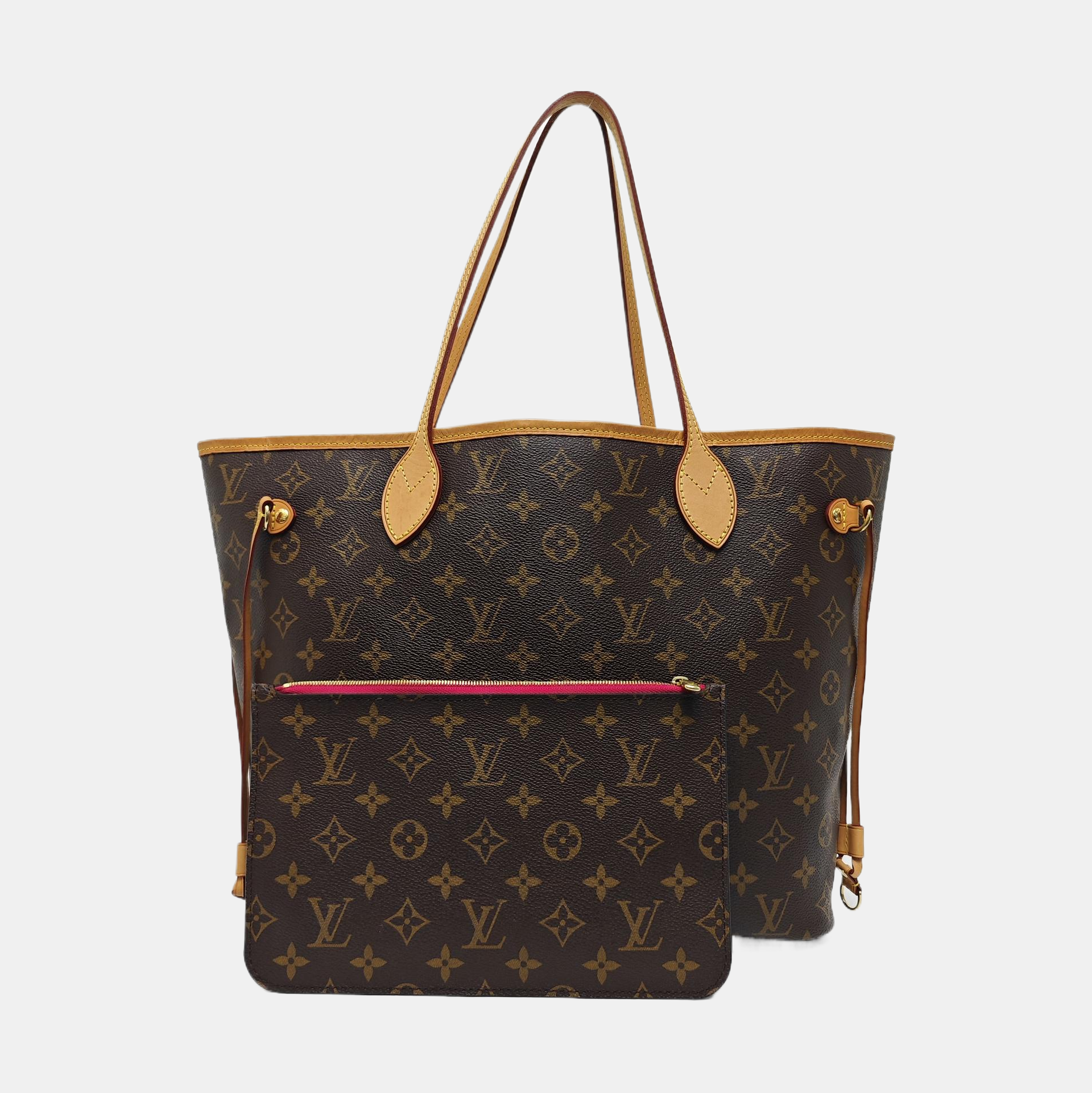 NEVERFULL MM Monogram Coated Canvas Brown