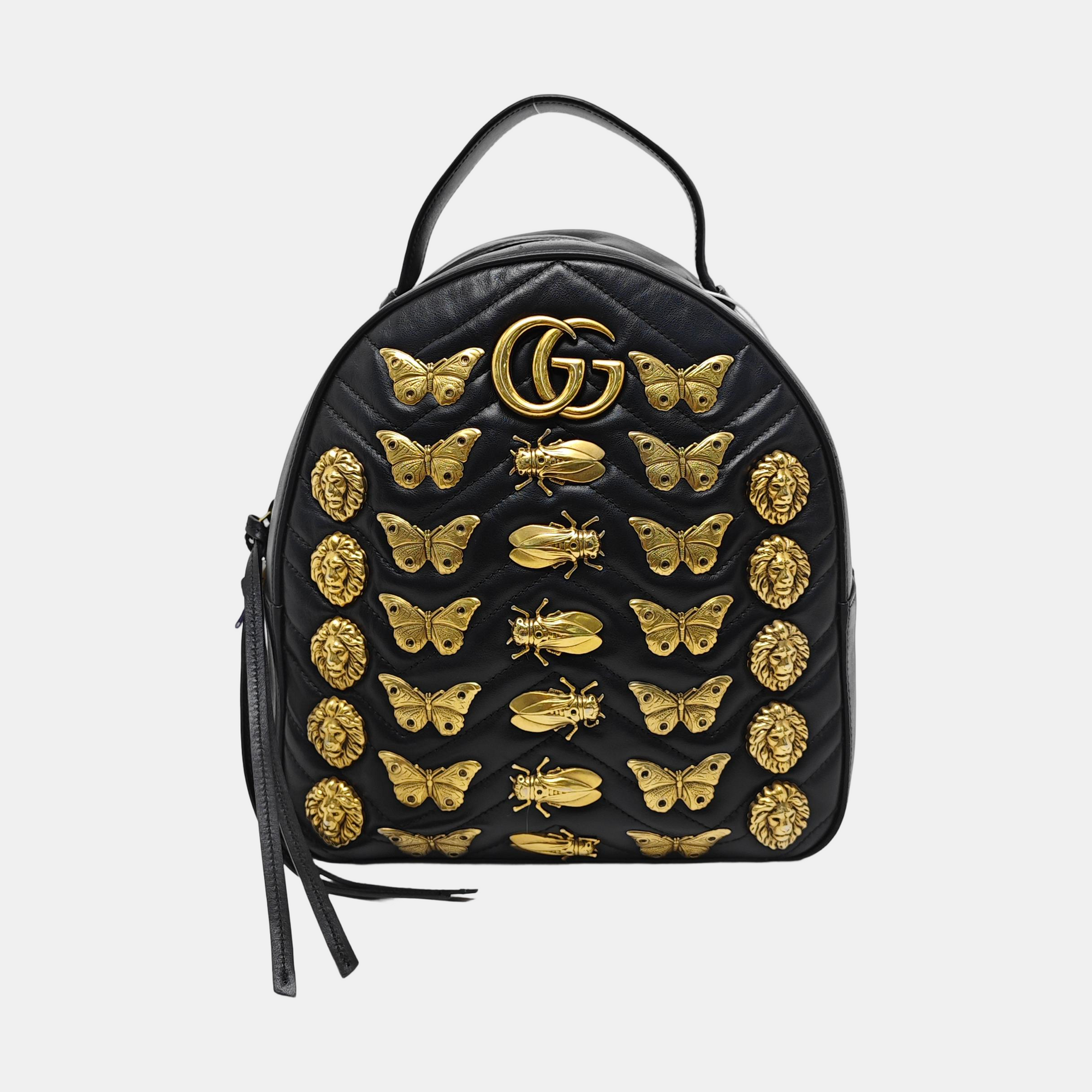 Quilted Calfskin Backpack Black
