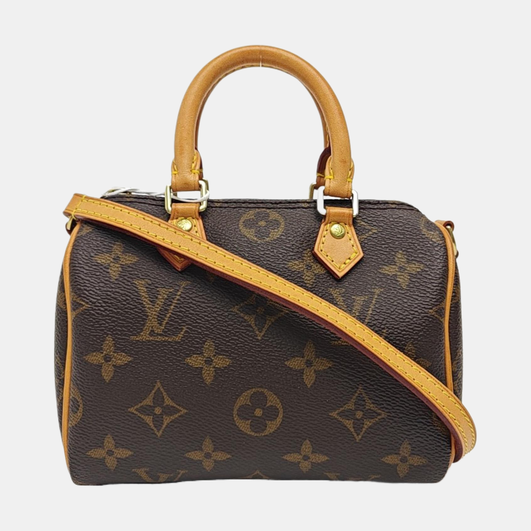 SPEEDY Nano Monogram Coated Canvas Brown