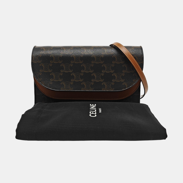 Authenticated pre-owned  TRIOMPHE CANVAS Coated Canvas Brown - Shoulder Bag at Looply